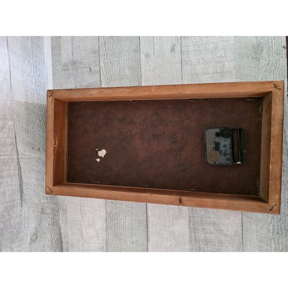 Vintage Snowy Owl Art & Quartz Clock In Wood Frame Mirrored - Picture 5 of 8